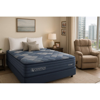 Materasso King da 12 pollici in memory foam a molle insacchettate blu multistrato in scatola