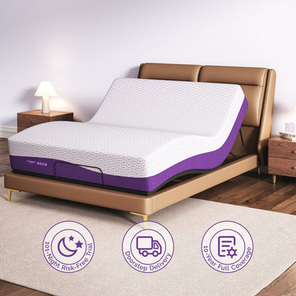 Materasso in memory foam con gel di rame, 12 pollici, di media rigidità, per alleviare la schiena e la pressione - Certificato CertiPUR-US