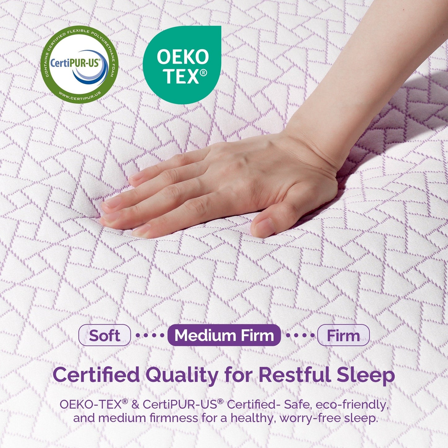 Materasso in memory foam con gel di rame, 12 pollici, di media rigidità, per alleviare la schiena e la pressione - Certificato CertiPUR-US