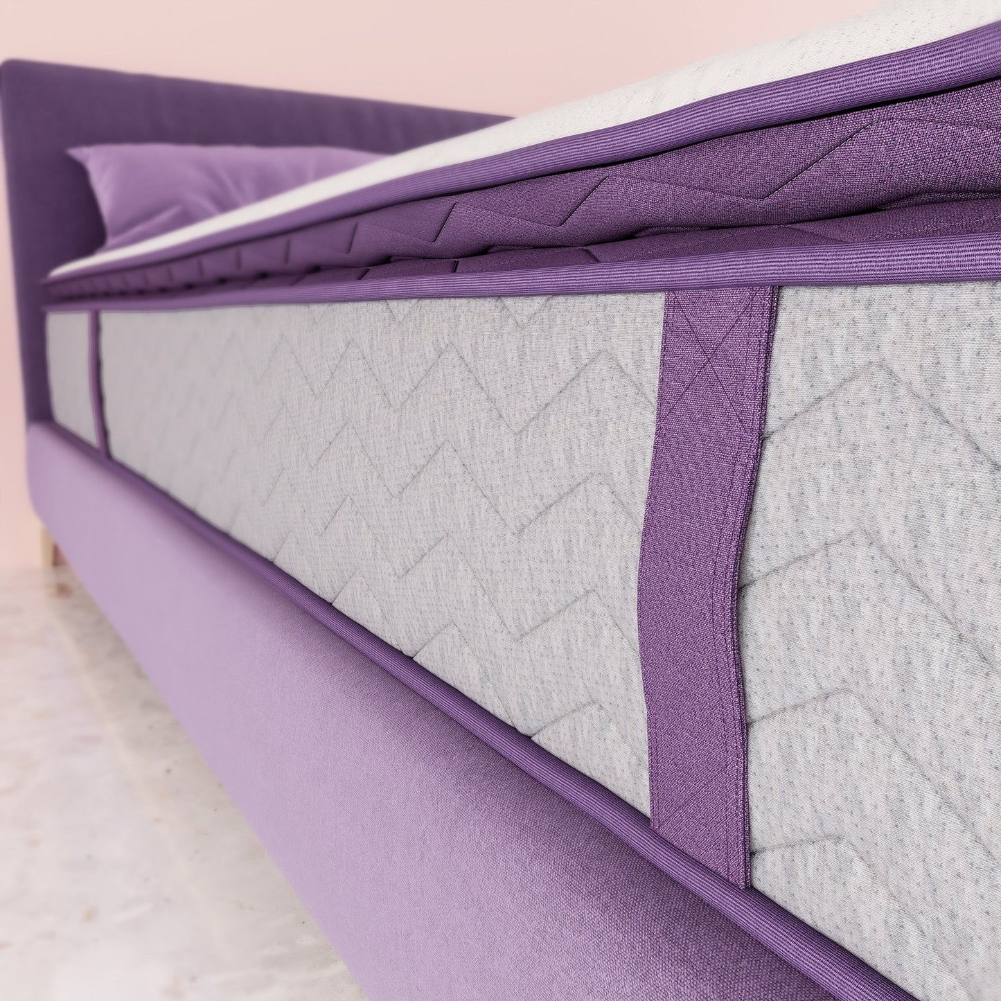 Materasso ibrido in memory foam da 12 pollici per letto matrimoniale e king size - Molle interne insacchettate a 5 zone, isolamento del movimento