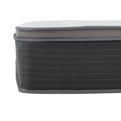 Materasso ibrido a molle insacchettate King Size da 12 pollici, letto in una scatola, materasso in memory foam con gel Euro Top, bianco/grigio