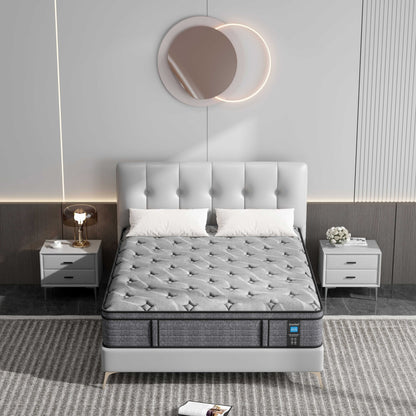 Materasso ibrido medio Euro Top da 12 pollici, materasso in memory foam in una scatola