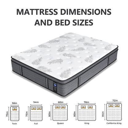 Materasso in memory foam ibrido Euro Top da 12 pollici