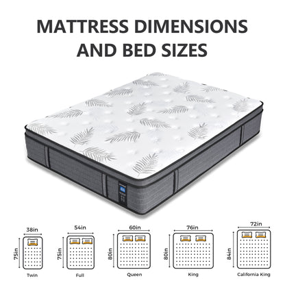 Materasso in memory foam ibrido Euro Top da 12 pollici