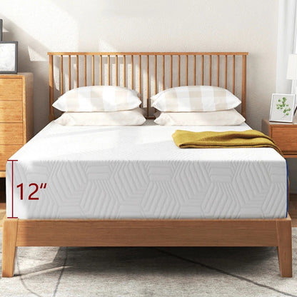 Materasso ibrido in schiuma e molle da 12 pollici, materasso con supporto durevole e sensazione di rigidità media, letto in una scatola