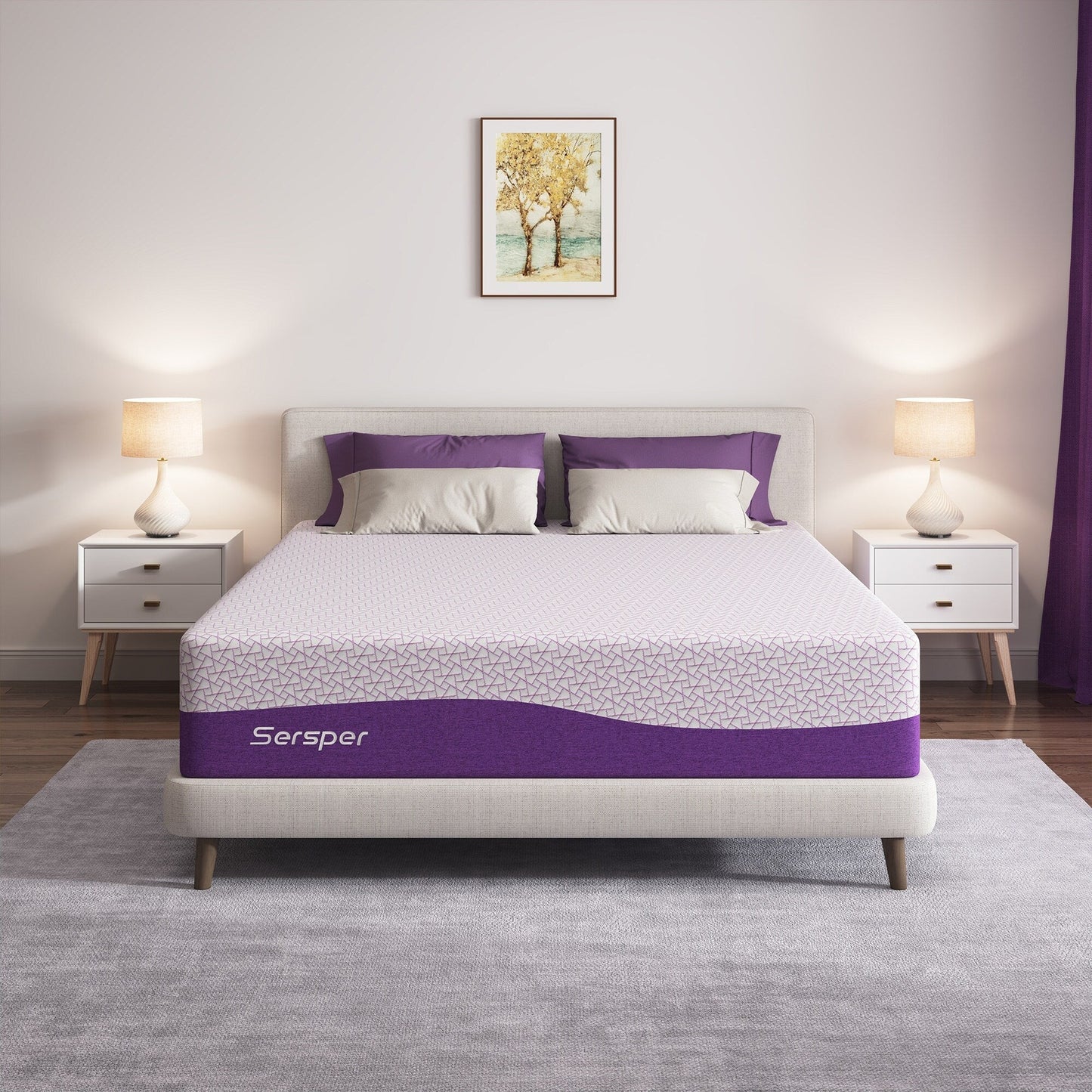 Materasso in memory foam di lusso da 12 pollici, mediamente rigido, materasso Queen/King opzionale