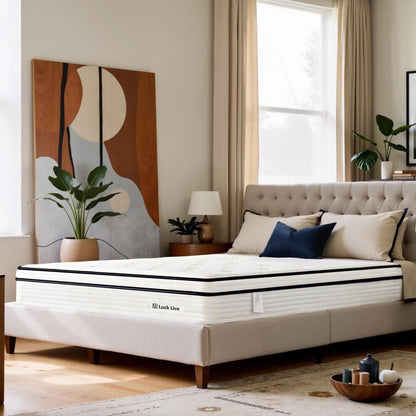 Materasso a molle insacchettate indipendenti in memory foam con parte superiore in gel Euro da 12 pollici di medie dimensioni, in una scatola