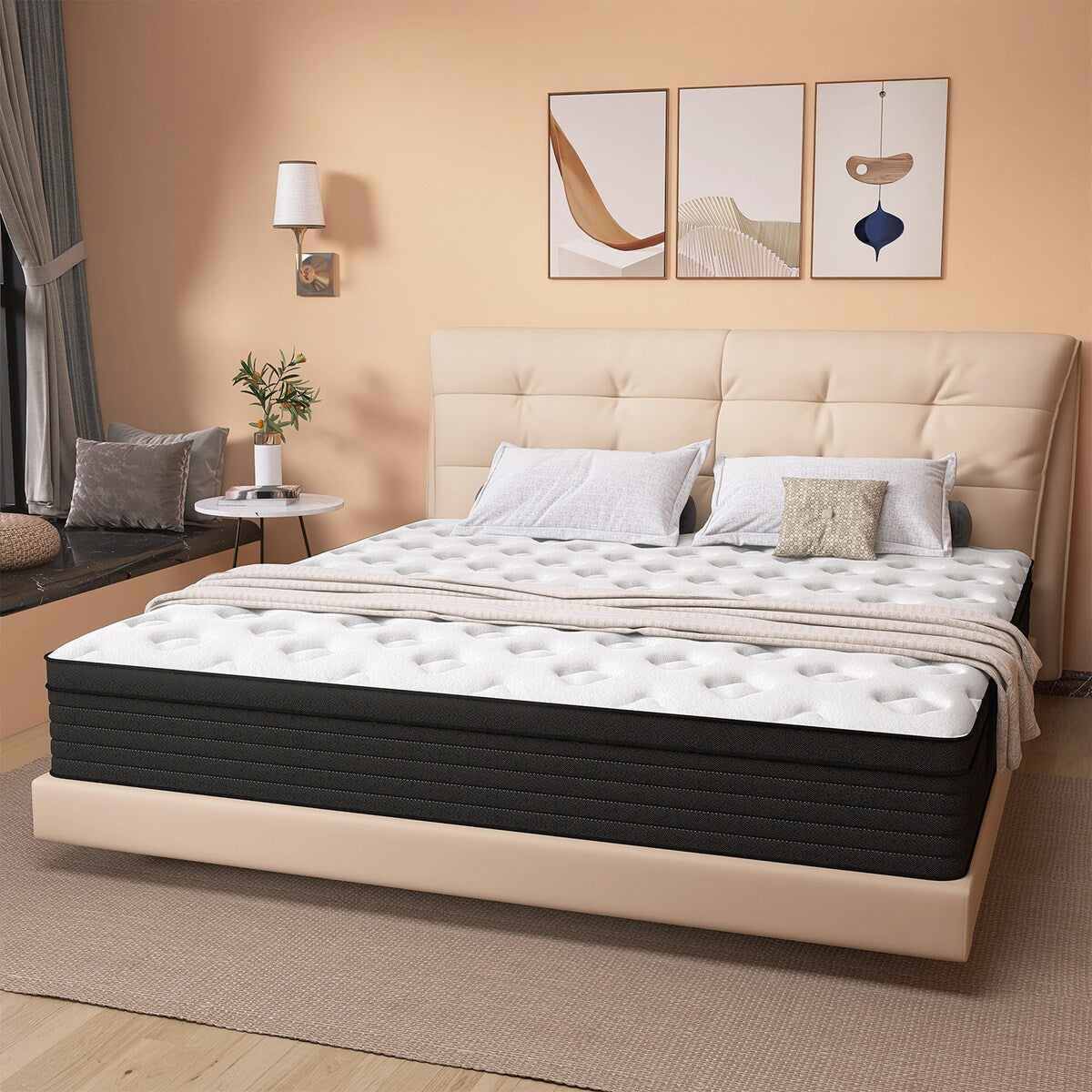 Materasso ibrido matrimoniale in memory foam Euro Top da 12 pollici di medie dimensioni in una scatola
