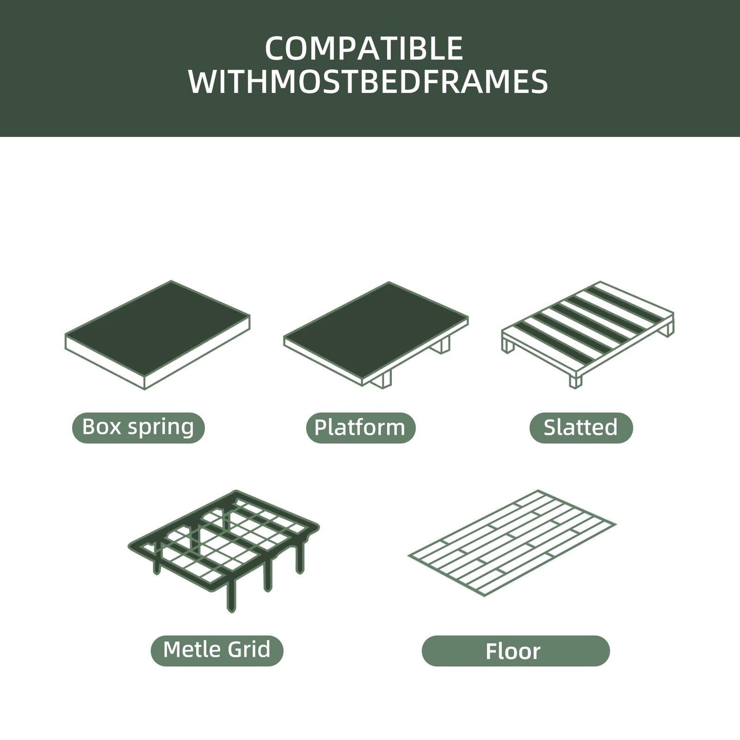 Materasso ibrido in memory foam da 12 pollici in una scatola