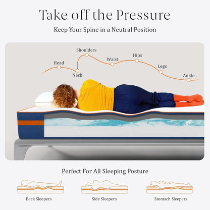 Materasso in memory foam da 12 pollici, materasso in gel rinfrescante al tè verde, letto in una scatola, certificato CertiPUR-US