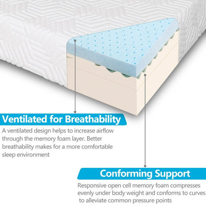 Materasso in memory foam GEL COOL MEDIO-RIGIDO da 12 pollici Queen