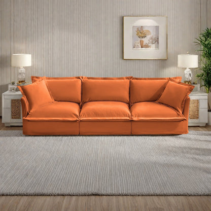 Divano 120 Chenille a 4 posti con morbidi cuscini multipli grandi per soggiorno e camera da letto