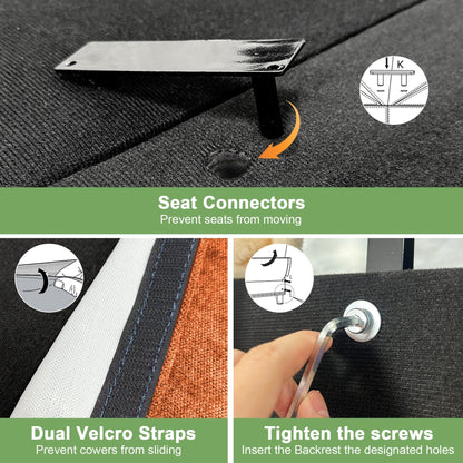 Divano 120 Chenille a 4 posti con morbidi cuscini multipli grandi per soggiorno e camera da letto