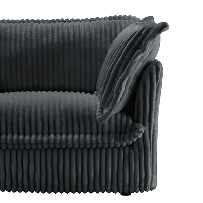 Divano a 4 posti in velluto a coste da 120 cm con morbidi cuscini multipli per soggiorno e camera da letto