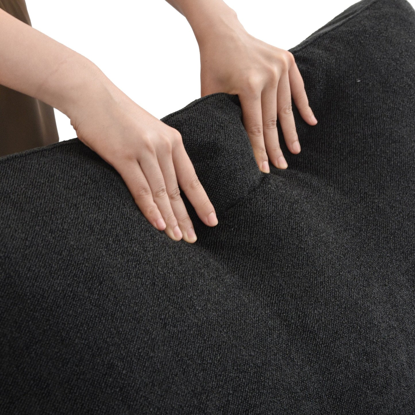 Divano componibile moderno a forma di L da 120 cm, divano modulare in lino con pouf contenitore