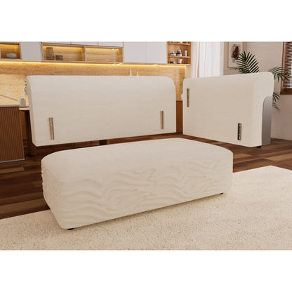 Divano a 4 posti in tessuto 127.4Fabric con seduta profonda, comodo divano a nuvola con cuscini