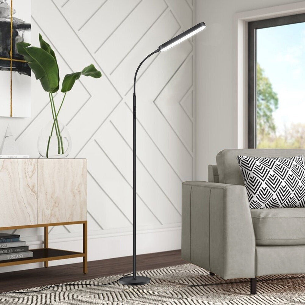 Lampada da terra a LED dimmerabile da 12 W per lettura/lavoro con telecomando e controllo touch - N/D