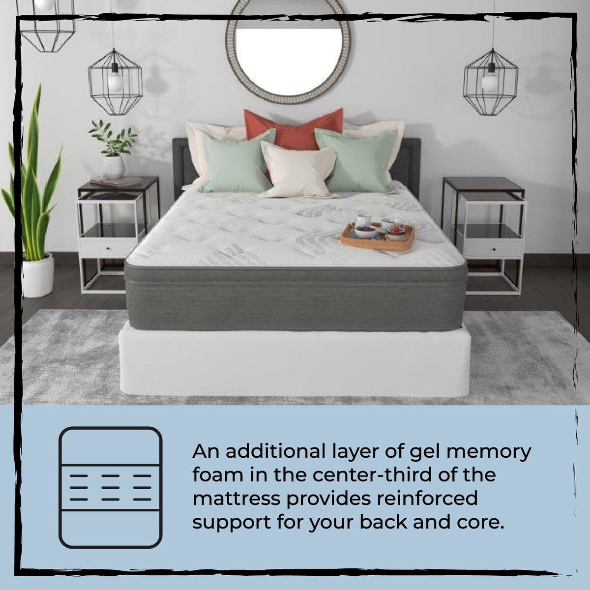 Materasso in schiuma convoluta 12 Hybrid Euro Top Plush