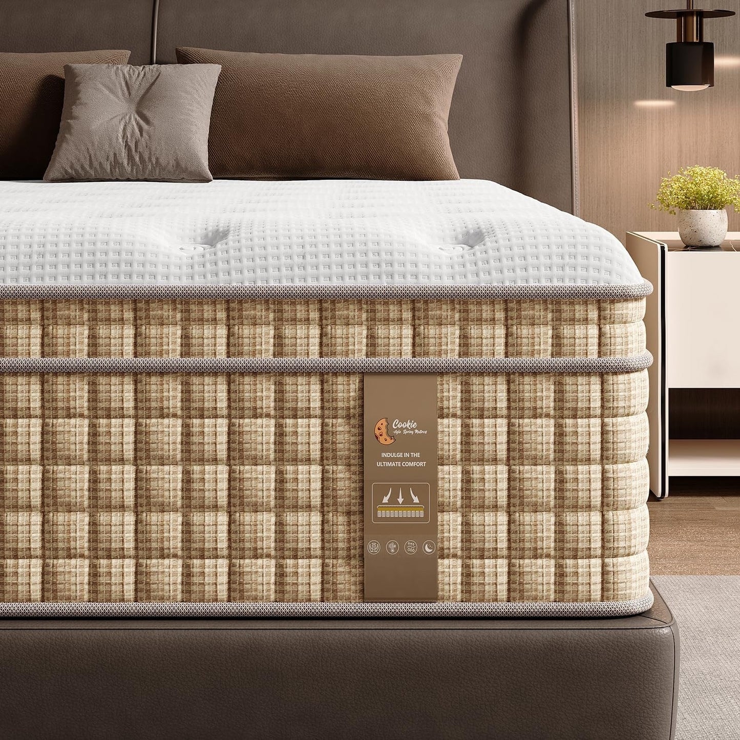 Materasso ibrido a molle con memory foam in gel, senza fibra di vetro, di media morbidezza, certificato CertiPUR-US