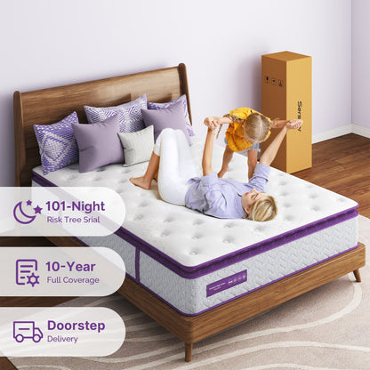 Materasso Pillow Top 12 Medium Firm - Schiuma di carbone di bambù, supporto a 5 zone, certificato CertiPUR-US?