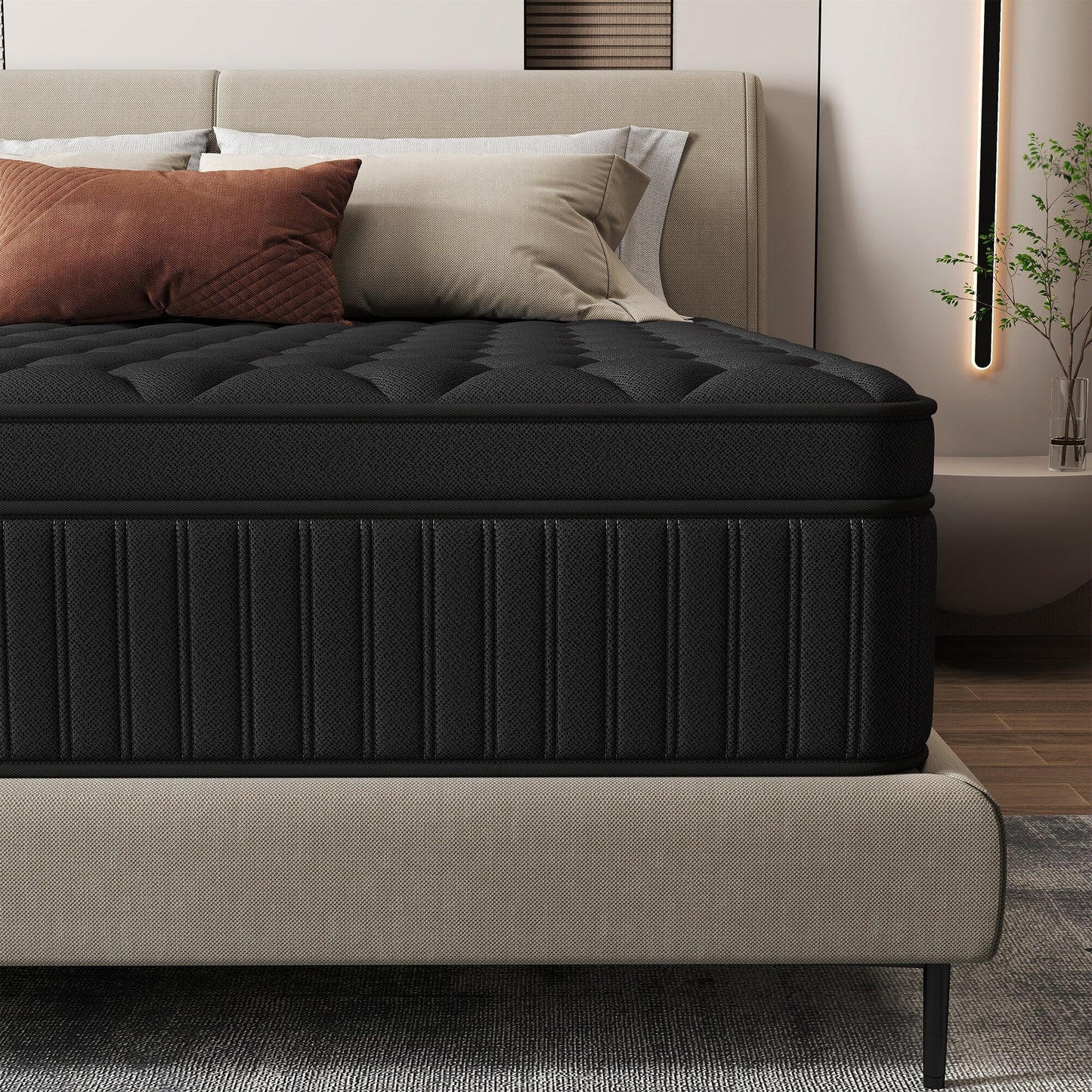 Materasso ibrido a molle insacchettate medie da 12 pezzi in una scatola