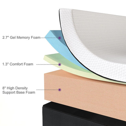 12 Materassi in memory foam medio-morbido antirumore con gel infuso