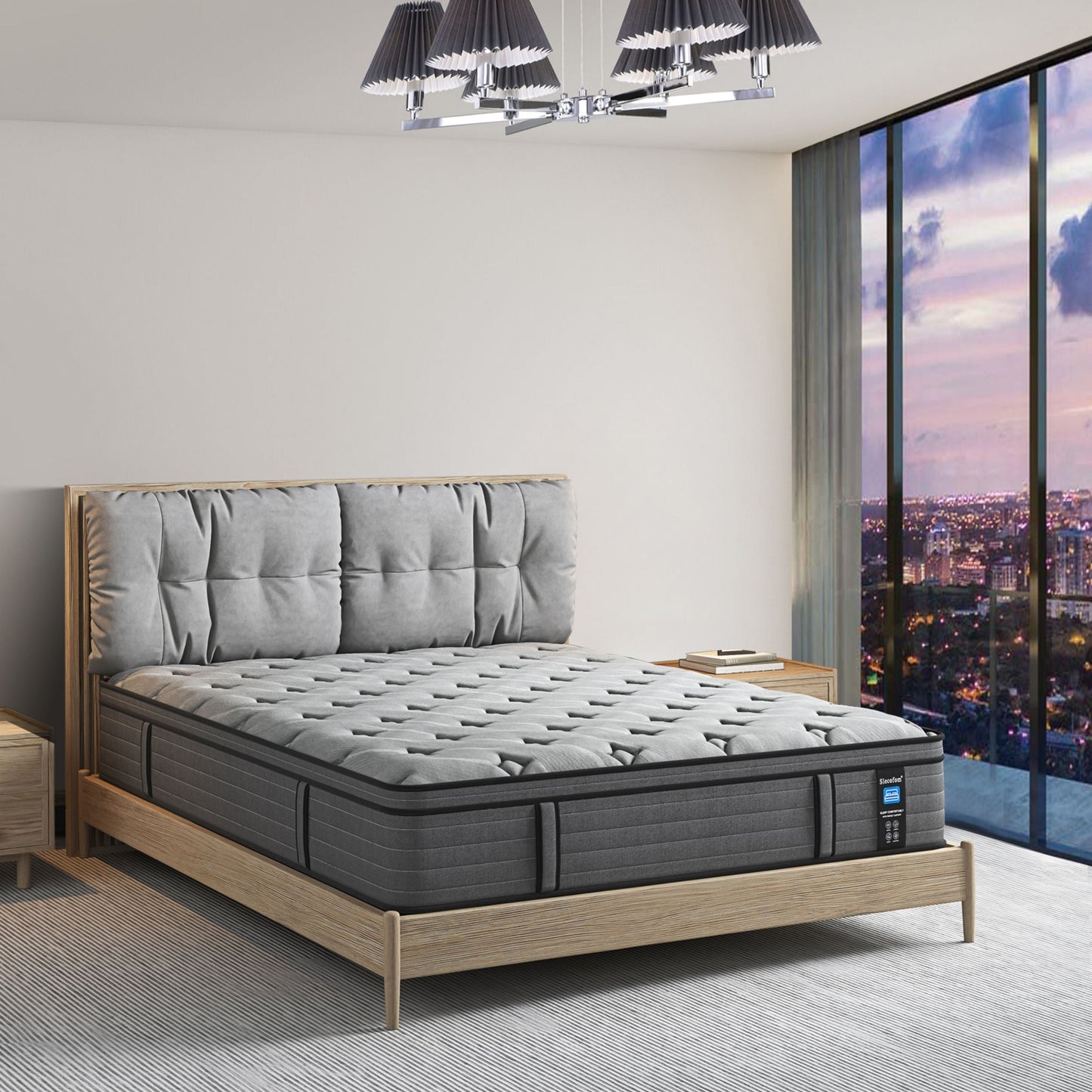 Materasso ibrido in memory foam medio da 12'' in una scatola, per supporto dei bordi e isolamento del movimento