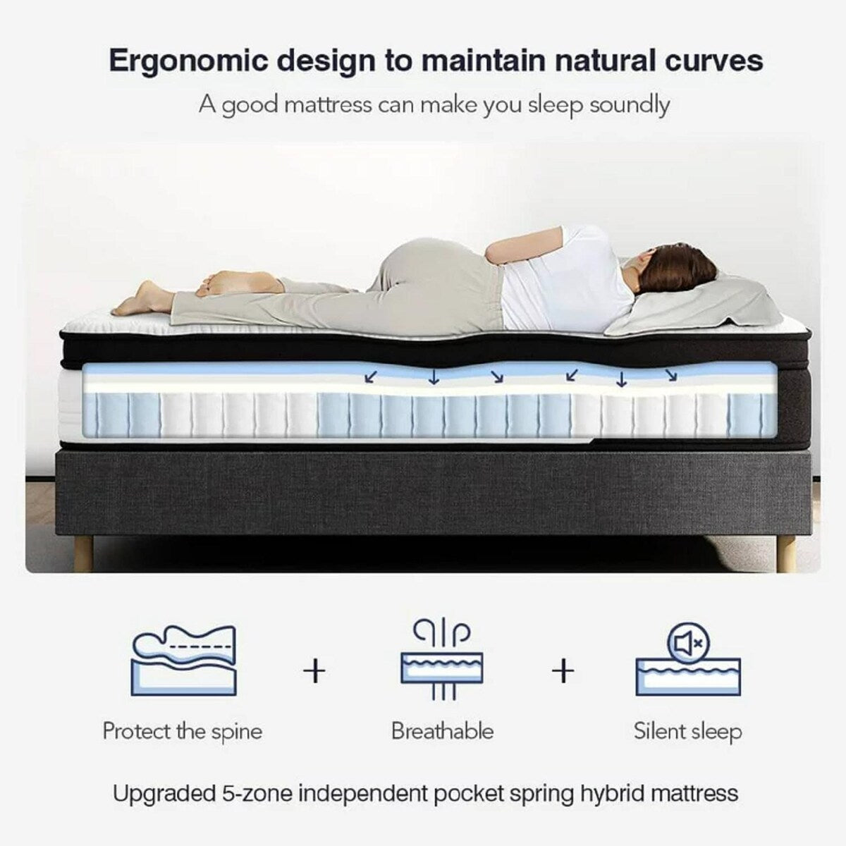 Materasso ibrido con cuscino medio da 12''