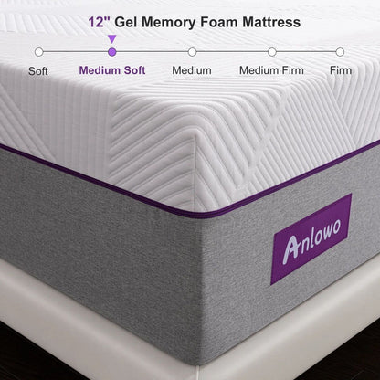 Materasso in memory foam in gel morbido da 12'' in una scatola