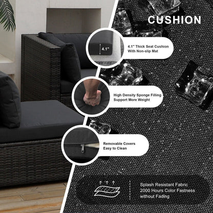 FINCATI Set di 13 divani componibili in vimini per esterni con poltrona