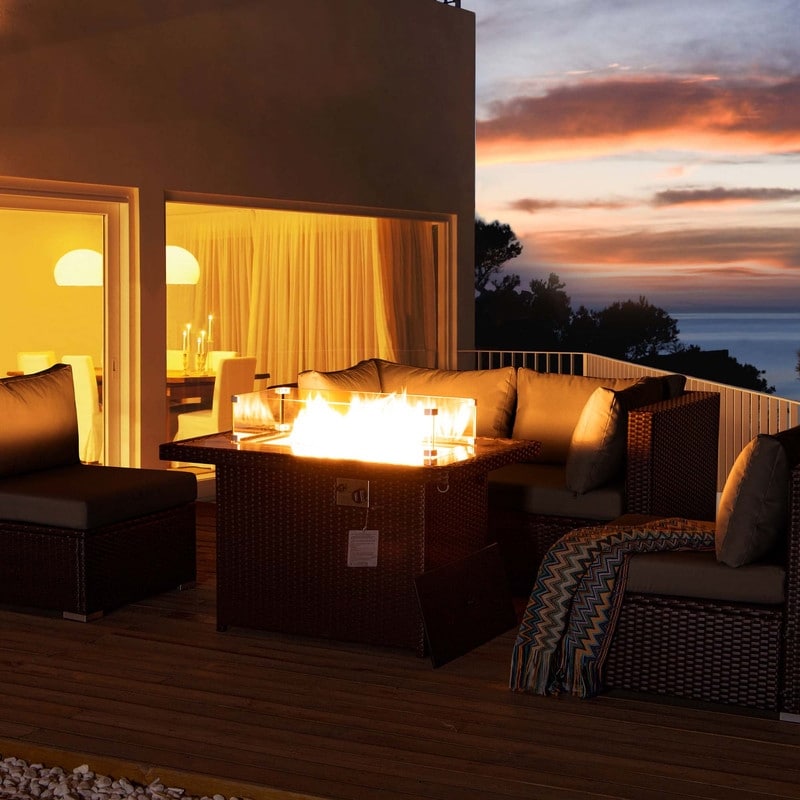 FINCATI Set di 13 divani componibili in vimini per esterni con poltrona