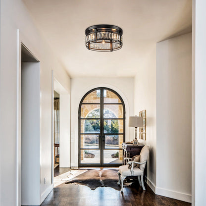 13.3 Lampadario moderno a 3 luci in cristallo nero da incasso per corridoio