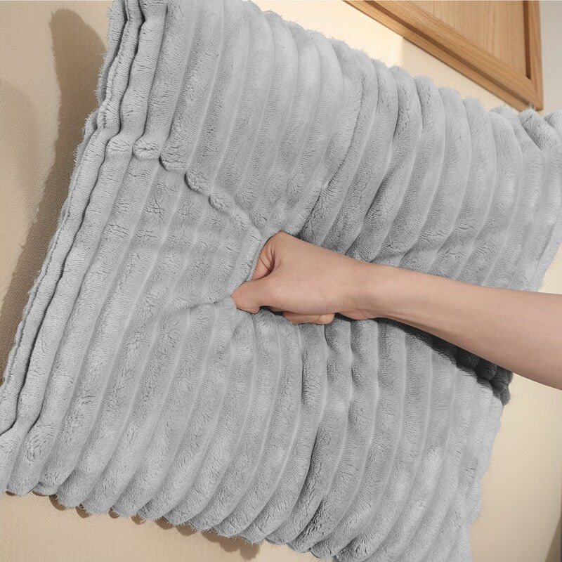 Divano modulare reversibile a U da 130 posti, 4 posti, in velluto a coste grigio a righe – Disposizione personalizzabile per soggiorno e camera da letto