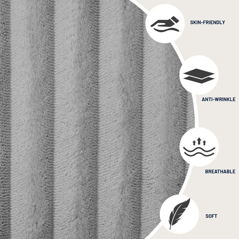 Divano modulare reversibile a U da 130 posti, 4 posti, in velluto a coste grigio a righe – Disposizione personalizzabile per soggiorno e camera da letto