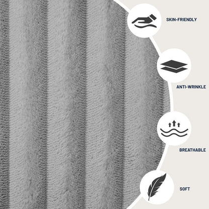 Divano modulare reversibile a U da 130 posti, 4 posti, in velluto a coste grigio a righe – Disposizione personalizzabile per soggiorno e camera da letto