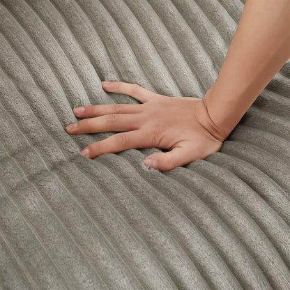 Divano a 4 posti in velluto a coste 133 con porte USB, portabicchieri ribaltabili e spazio nascosto