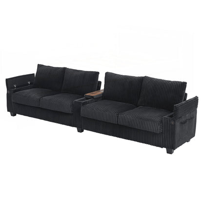 Divano in velluto a coste da 133 pollici a 4 posti