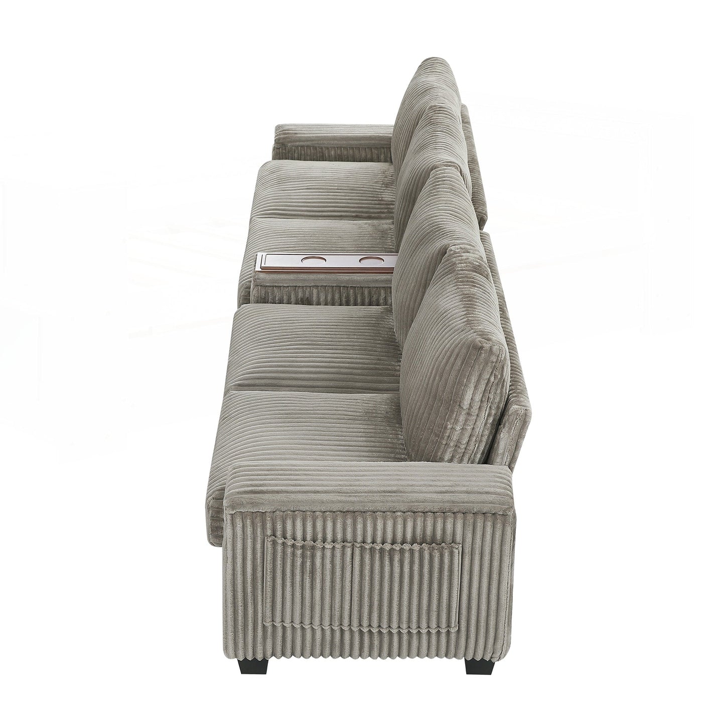 Divano in velluto a coste da 133 pollici a 4 posti