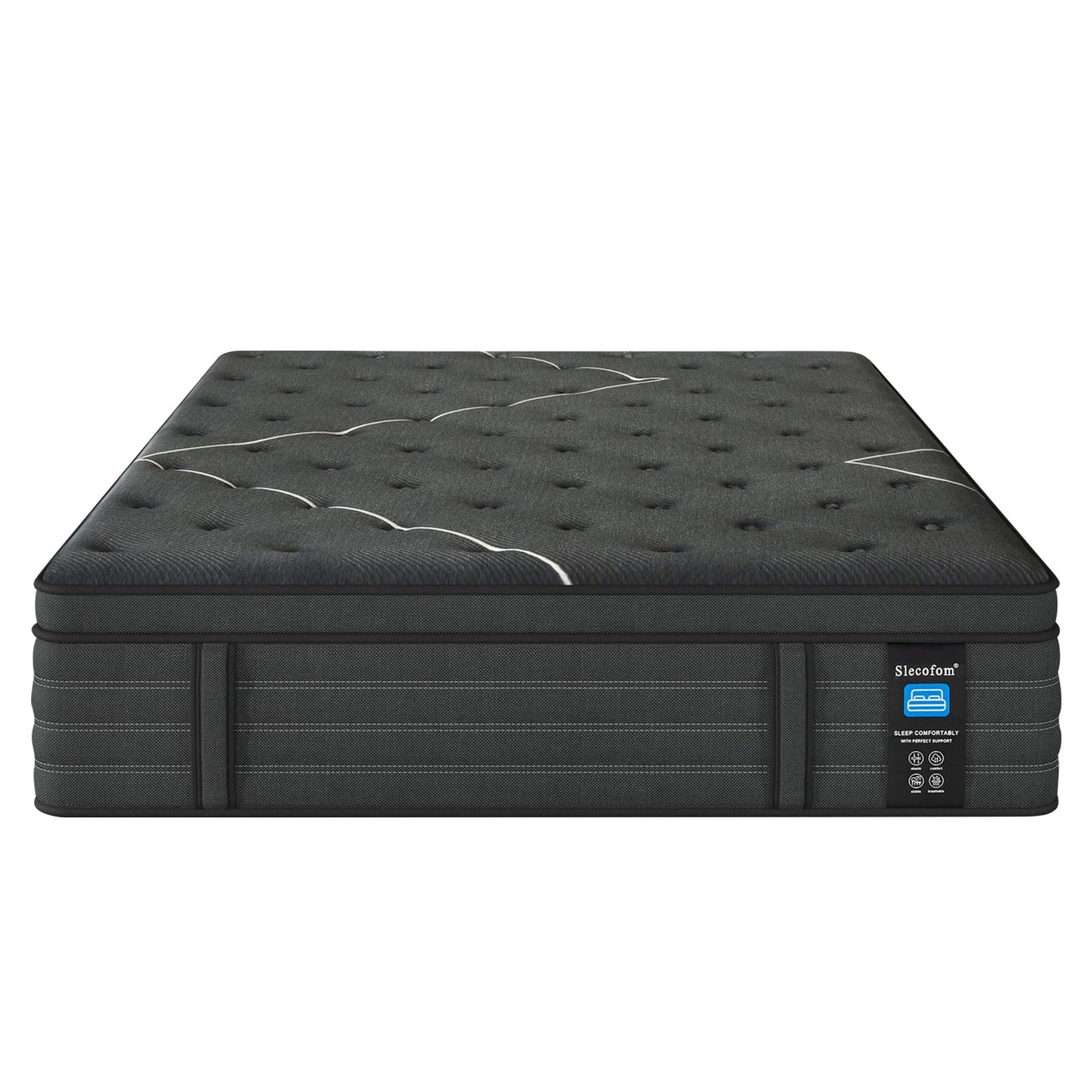 Materasso ibrido extra rigido da 14 pollici con isolamento del movimento e raffreddamento in una scatola