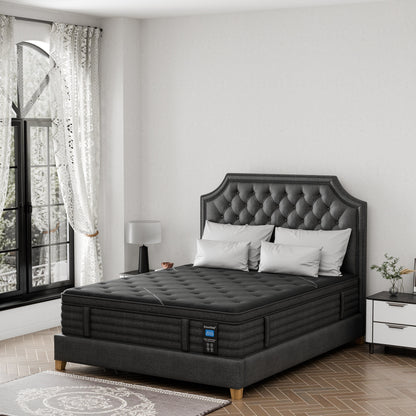 Materasso ibrido extra rigido da 14 pollici con isolamento del movimento e raffreddamento in una scatola