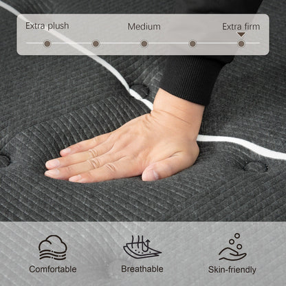 Materasso ibrido Slecofom Euro Top extra rigido da 14 pollici, nero