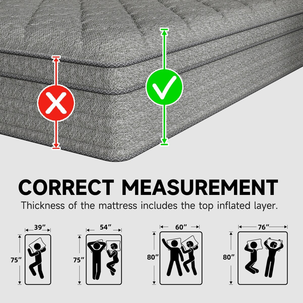 Materasso ibrido da 14 pollici in una scatola con memory foam in gel