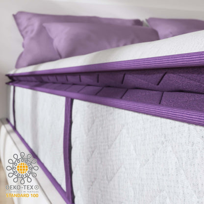 Materasso ibrido da 14 pollici per letto matrimoniale e king size con pillow top, supporto per bordi a molle, traspirante e delicato sulla pelle, basso trasferimento del movimento