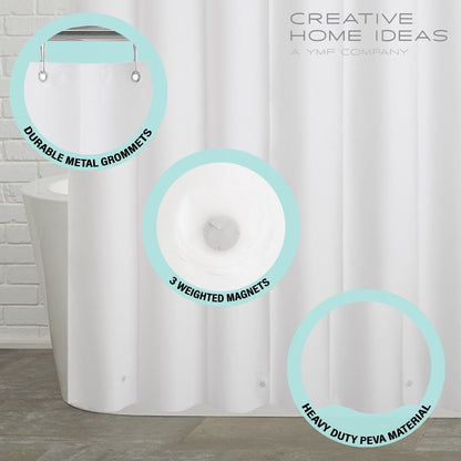 Set da bagno/doccia da 14 pezzi - Tenda da doccia sfumata, ganci e rivestimento in PEVA