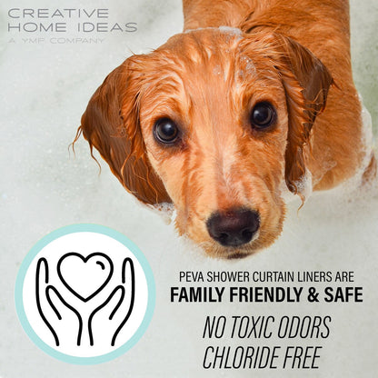 Set da bagno/doccia da 14 pezzi - Tenda da doccia sfumata, ganci e rivestimento in PEVA