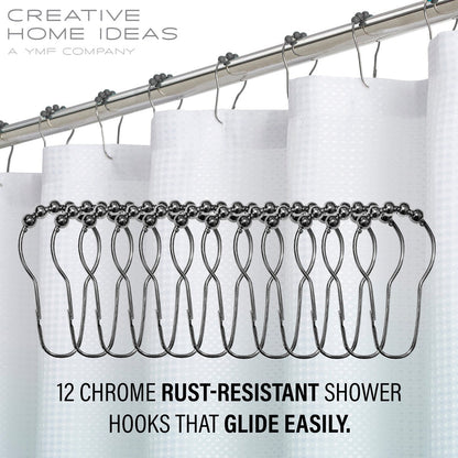 Set da bagno/doccia da 14 pezzi - Tenda da doccia sfumata, ganci e rivestimento in PEVA