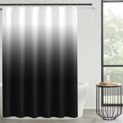 Set da bagno/doccia da 14 pezzi - Tenda da doccia sfumata, ganci e rivestimento in PEVA