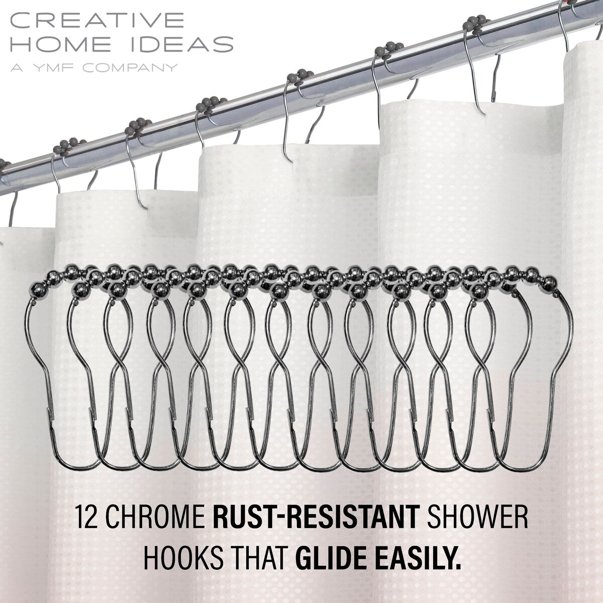 Set da bagno/doccia da 14 pezzi - Tenda da doccia sfumata, ganci e rivestimento in PEVA