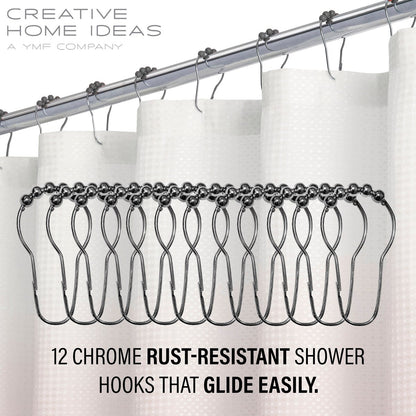 Set da bagno/doccia da 14 pezzi - Tenda da doccia sfumata, ganci e rivestimento in PEVA