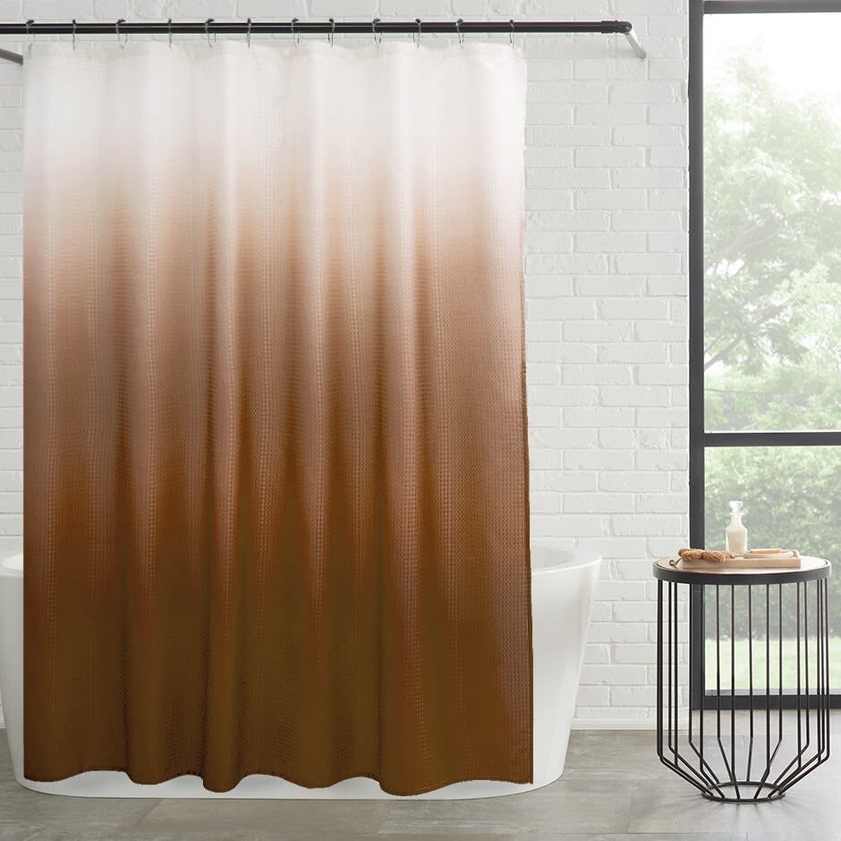 Set da bagno/doccia da 14 pezzi - Tenda da doccia sfumata, ganci e rivestimento in PEVA